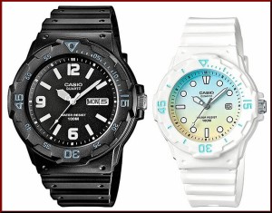 CASIO【カシオ/スタンダード】アナログクォーツ ペアウォッチ 腕時計 ラバー ブラック/ホワイト 海外モデル MRW-200H-1B2/LRW-200H-2E2（