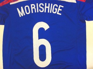 大人用 A044 15 日本代表 MORISHIGE*6 森重 青 ゲームシャツ パンツ付 /サッカー/チームオーダー/ユニフォーム /上下セット