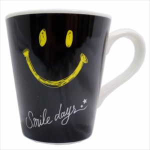 ◆スマイリーフェイス 陶器製マグ/ブラック Smiley Face（マグカップ おしゃれ コップ マグ 食器 (405)