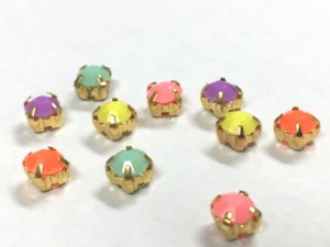 個性的なパーツ メタルアクリルストーン カラフル ラウンド 5mm 約10粒 ネイル ジェルネイル プチプラ  カラージェル ジェルネイルカラー