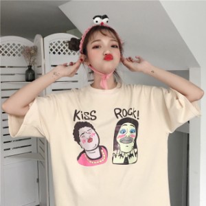 ユニークなプリントで注目！ビッグシルエットＴシャツ　半袖　2018春夏　URKUA0612