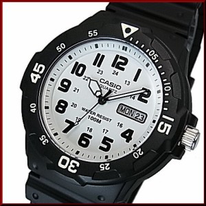 CASIO【カシオ/スタンダード】アナログクォーツ メンズ腕時計 ラバーベルト ホワイト/ブラック文字盤 海外モデル MRW-200H-7B（送料無料