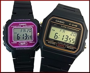 CASIO【カシオ/スタンダード】アラームクロノグラフ ペアウォッチ 腕時計 デジタル ラバーベルト【海外モデル】F-91WG-9Q/LA-20WH-4A（送