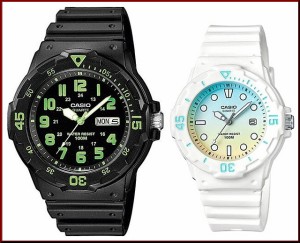 CASIO【カシオ/スタンダード】アナログクォーツ ペアウォッチ 腕時計 ラバー ブラック/ホワイト 海外モデル MRW-200H-3B/LRW-200H-2E2（