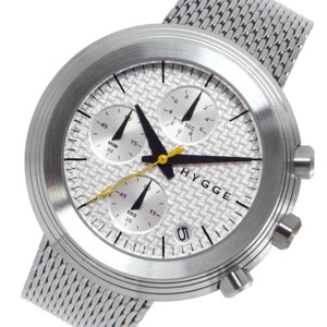 【HYGGE/ヒュッゲ】ボーイズ腕時計 クロノグラフ　ホワイト文字盤 メタルベルト　MSM2312CCH（送料無料）