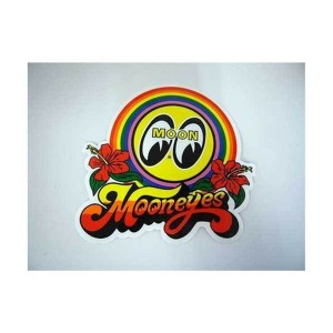 ムーンアイズ　MOONEYES　Rainbow Decal /　ムーンレインボーデカール　ステッカー シール 車 バイク アメリカン雑貨