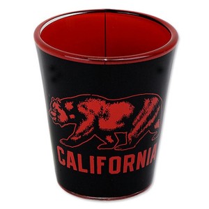 カリフォルニアベアショット　グラス　カリフォルニア　ベア　レッド／ブラックガレージ雑貨 マグカップ コーピーカップ タンブラー コッ