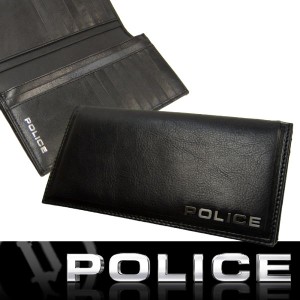 POLICE　ポリス 長財布 牛革 EDGE 本革 レザー財布　折りたたみ　ロングウォレット PA58001 BK ブラック【送料無料】 母の日 プレゼント 