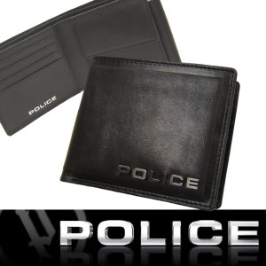 POLICE　ポリス 二つ折り財布 牛革 EDGE 本革 ２つ折り　折りたたみ　レザー財布　PA58000 BK ブラック【送料無料】 母の日 プレゼント 