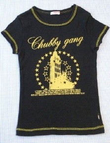 チャビーギャング ChubbyGang 半袖Tシャツ 160cm 黒系 トップス 女の子 キッズ ジュニア 子供服 中古