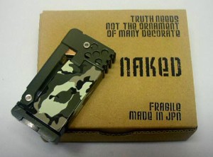 送料220円〜日本製 昭和21年創業 老舗ペンギン社 NAKED(ネイキッド)フリント式オイルライター(ARMY迷彩） 