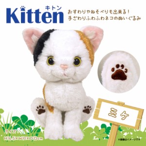 ぬいぐるみ 猫 キトン ミケ Kitten 【P7571】お座り ねそべり ぷっくり肉球 サンレモン