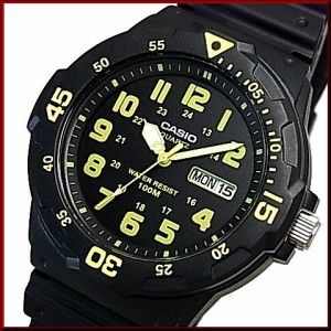 CASIO【カシオ/スタンダード】アナログクォーツ メンズ腕時計 ラバーベルト ブラック/イエロー文字盤 海外モデル MRW-200H-9B（送料無料