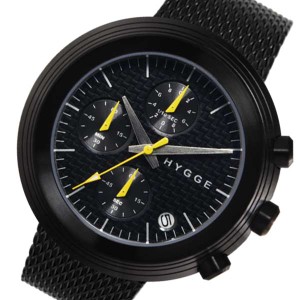 【HYGGE/ヒュッゲ】ボーイズ腕時計 クロノグラフ　ブラック文字盤 ブラックメタルベルト　MSM2312BC（送料無料）