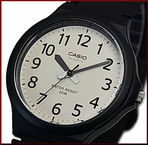CASIO【カシオ/スタンダード】アナログクォーツ メンズ腕時計 ラバーベルト ブラック/ホワイト 海外モデル MW-240-7B（送料無料）