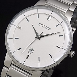 【CITIZEN/シチズン】スタンダード メンズ腕時計 ホワイト文字盤 メタルベルト 海外モデル BI5010-59A 