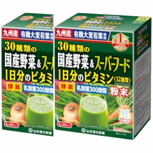 山本漢方製薬 30種類の国産野菜+スーパーフード 3g×32パック【2個セット】【お取り寄せ】(4979654027717-2)