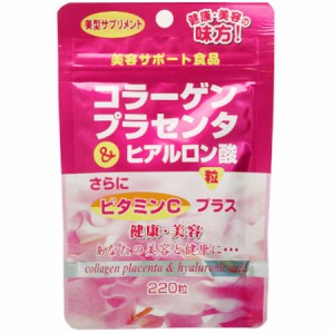 【メール便】スタンドパック コラーゲンプラセンタ＆ヒアルロン酸粒 55g（250mg×220粒）(4524326201799)