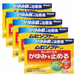 【第3類医薬品】かゆみ肌の治療薬 ムヒソフトＧＸ60g【5個セット】(4987426002008-5)