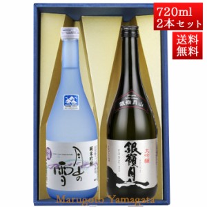 日本酒 飲み比べセット 銀嶺月山 純米吟醸 月山の雪 と 大吟醸 720ml x 2本 化粧箱入セット 山形 地酒 月山酒造 寒河江市