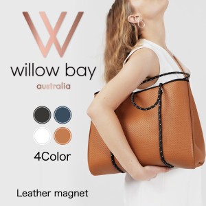 ウィローベイ Willow Bay LeatherLook Daydreamer 大容量 バッグ ポーチ付 マグネットタイプ ネオプレン トートバッグ ビーチ 旅行 マザ