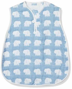 成願 スリーパー 日本製 純綿 寝袋 6重ガーゼ 赤ちゃん ブルー エレファント インファント ELSP-380 BL