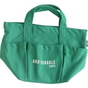 アンドパッカブル ランチバッグ エコバッグ サブバッグ サイドポケット 約36×22×16cm アンドロゴ グリーン 73720