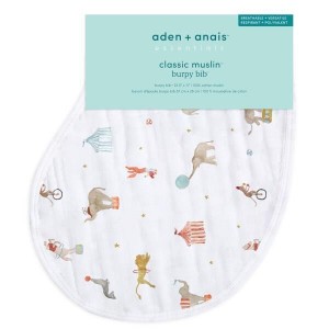 aden + anais essentialsエイデンアンドアネイエッセンシャルズ モスリンコットン バーピービブ1枚入り elephant circus EBBC10030