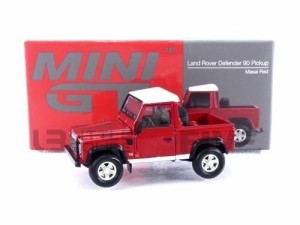 TrueScale Miniatures MINI GT 164 ランドローバー ディフェンダー 90 ピックアップ マサイレッド 左ハンドル 完成品