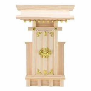 仏壇屋 滝田商店 神棚(お宮) 袖付大神宮(高さ35CM×巾27CM)◆神社のお神札をお祀りする桧製の神殿【滝田商店発行 証明書付】