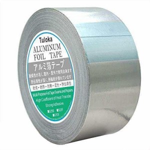 Tuloka アルミテープ、50mm幅 25mアルミ箔粘着テープ 耐熱性 防湿性