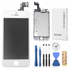 SZM IPHONE 5S 修理交換用フロントパネルセット タッチパネル フロントガラスデジタイザ LCD 液晶パネルセット (スピーカー +フロントカ