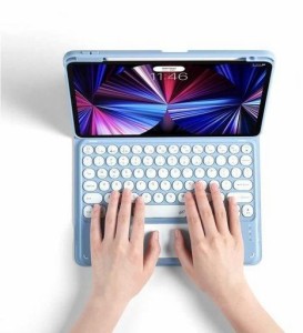 縦置き IPAD 10世代 2022 キーボード ケース 10.9インチ IPAD 10 キーボード付き カバー 丸型キー タッチパッド搭載 360度回転 丸型キー 