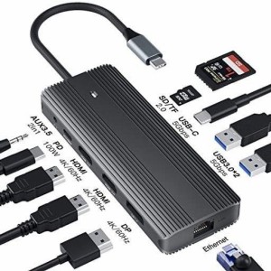 AOOCOO 11-IN-1 USB C ドッキングステーショントリプルディスプレイUSB TYPE C ハブHDMI ドッキングステーション 変換アダプタ2（デュア