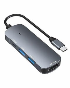 USB ハブ TYPE-C タイプC セルフパワー 4ポート 【４K対応HDMIポート・PD急速充電ポート・USB3.0ポート・USB2.0ポート】HUB USBポート 増