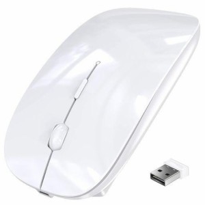 BLENCK ワイヤレスマウス BLUETOOTH マウス 2.4GHZ 光学式 3DPIモード 充電式(WHITE)