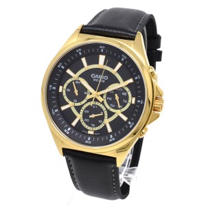 カシオ CASIO 腕時計 STANDARD MTP-E303GL-1AV アナログ時計 メンズ ウォッチ ブラック 海外正規品腕時計 時計 ブランド 人気 プレゼント