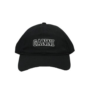 ガニー GANNI キャップ 帽子 ベースボールキャップ A4968 5890 099 CAP HAT BLACK ブラック シンプル ロゴ ブランド ベースボールキャッ