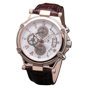 サルバトーレマーラ Salavatore Marra 腕時計 SM18102-PGWH クオーツ クロノグラフ メンズ腕時計 レザーベルト ローマ数字 アナログ表示 