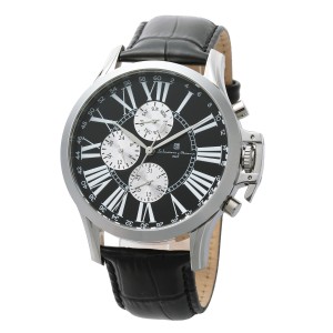 サルバトーレマーラ Salavatore Marra 腕時計 SM23101 SSBK マルチファンクション クオーツ メンズ腕時計 レザーベルト腕時計 時計 ブラ