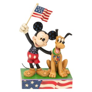 ジム ショア Jim Shore Disney Traditions ミッキー＆プルート アメリカンフラッグ フィギュア 置物 6005975 ミッキーマウスおしゃれ 人