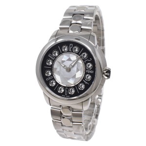 フェンディ FENDI 腕時計 F121031500T01 ISHINE アイシャイン ブラック ダイヤル シルバー スチール レディース ブラック腕時計 ブランド