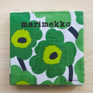マリメッコ marimekko ペーパーナプキン 紙ナプキン ランチサイズ 20枚 552620 UNIKKO ウニッコ green グリーン 紙ナフキン 北欧 フィン