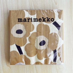 マリメッコ marimekko ペーパーナプキン 紙ナプキン ランチサイズ 20枚 552665 UNIKKO ウニッコ cream linen クリーム+ベージュ系 北欧紙