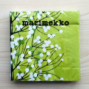 マリメッコ marimekko ペーパーナプキン 紙ナプキン ランチサイズ 20枚 552929 LUMIMARJA ルミマルヤ light green ライトグリーン 紙ナフ