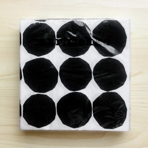 マリメッコ marimekko ペーパーナプキン 紙ナプキン ランチサイズ 20枚 606479 KIVET キヴェット black white ホワイト+ブラック 紙ナフ