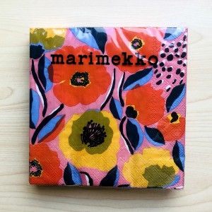 マリメッコ marimekko ペーパーナプキン 紙ナプキン ランチサイズ 20枚 791450 ROSARIUM ロサリウム rose ピンク+マルチカラー 紙ナフキ