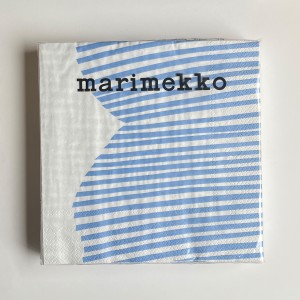 マリメッコ marimekko ペーパーナプキン 紙ナプキン ihr 20枚 982749 UIMARI ウイマリ light blue ホワイト+ライトブルー系 北欧紙ナフキ