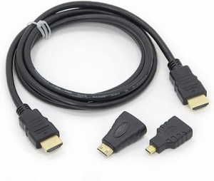 HDMIケーブル 〔1.5m〕 mini HDMI＆micro HDMI 変換コネクタセット RC-HAMM2