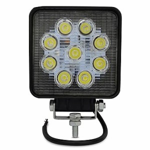 Safego 27W LED 作業ランプ 広い角タイプ 9連LED 車外ライト 農業機械 ホワイト 6000K 12V-